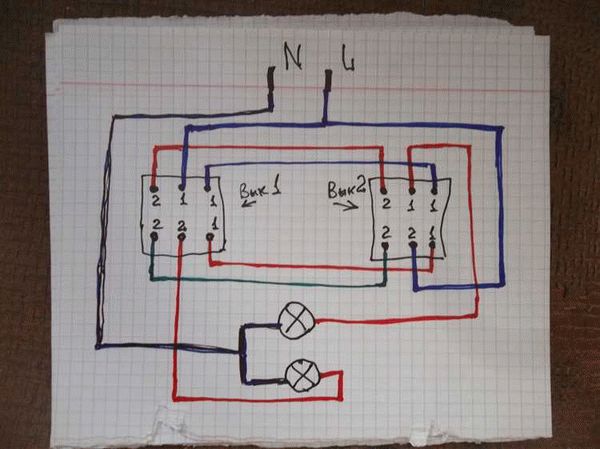 Правильная схема подключения Legrand проходного выключателя одноклавишного и двухклавишного